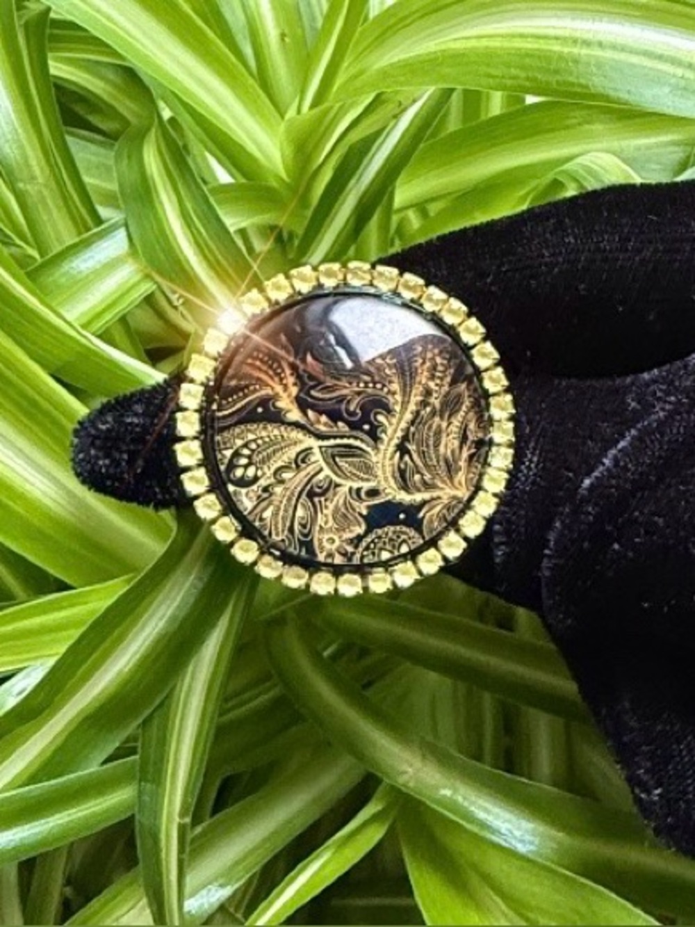 GoGo Ring -  Lemon/Copper Paisley